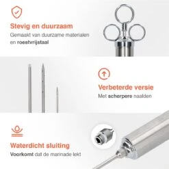 BooGoo® – Professionele RVS Marinade Injectiespuit Deluxe – Marinade Injector Inclusief Tas En Accessoires – Vlees Injectiespuit – Marinade Spuit - Marinade Kwast – BBQ Injectie Spuit Accesoires -Merkloos Winkel 1200x1200 5727