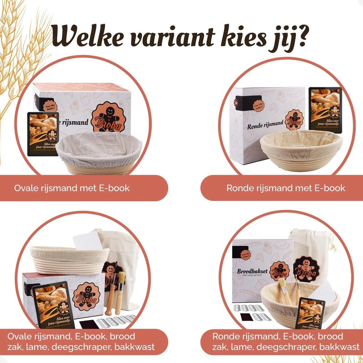 Broba Rijsmand Ovaal Met Deegkleed – Broodmand Riet - Brood Bakken Spullen 7 Broba Rijsmand Ovaal Met Deegkleed – Broodmand Riet - Brood Bakken Spullen - Afbeelding 7