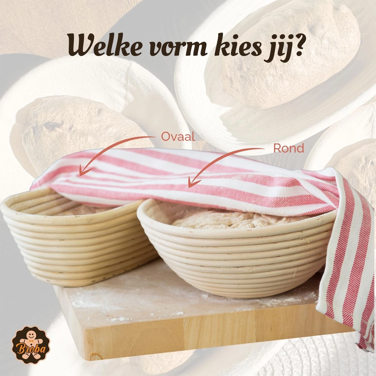 Broba Rijsmand Ovaal Met Deegkleed – Broodmand Riet - Brood Bakken Spullen 8 Broba Rijsmand Ovaal Met Deegkleed – Broodmand Riet - Brood Bakken Spullen - Afbeelding 8