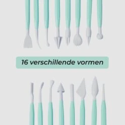 Merkloos 8-Delig Modelleer Sticks Met 16 Verschillende Vormen - Shape Sculpting Fondant Tool Set - Cake Gereed - Taartdecoratie Gereedschap - Modelleer Gereedschappen - Modelleren Fondant -Merkloos Winkel 1200x1200 5775