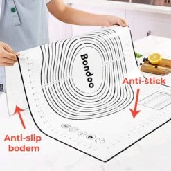 Bondoo Deegmat 50x40cm - Silicone - Zwart - Inclusief Deegschraper -Merkloos Winkel 1200x1200 5815