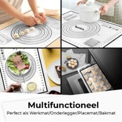 Bondoo Deegmat 50x40cm - Silicone - Zwart - Inclusief Deegschraper -Merkloos Winkel 1200x1200 5820