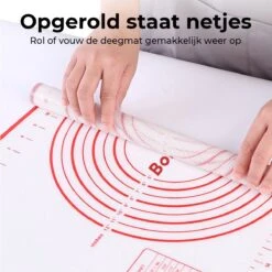 Bondoo Deegmat 50x40cm - Silicone - Rood - Inclusief Deegschraper -Merkloos Winkel 1200x1200 5884