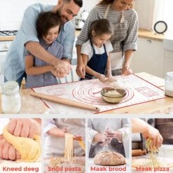 Bondoo Deegmat 50x40cm - Silicone - Rood - Inclusief Deegschraper -Merkloos Winkel 1200x1200 5890