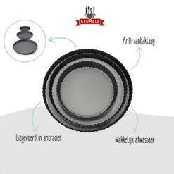 Krumble Quiche Bakvorm Set Van 3 / Quichevorm / Bakvorm / Taartvorm / Bakblik- Antraciet -Merkloos Winkel 1200x1200 5966