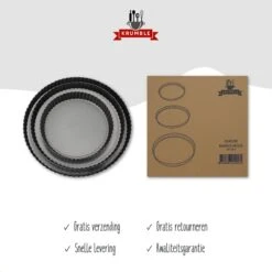 Krumble Quiche Bakvorm Set Van 3 / Quichevorm / Bakvorm / Taartvorm / Bakblik- Antraciet -Merkloos Winkel 1200x1200 5967