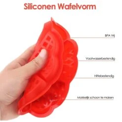 Merkloos Siliconen Wafelvorm / Wafelijzer – Hartvorm - Rood -Merkloos Winkel 1200x1200 5970