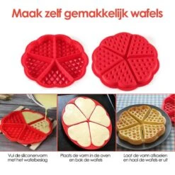Merkloos Siliconen Wafelvorm / Wafelijzer – Hartvorm - Rood -Merkloos Winkel 1200x1200 5971