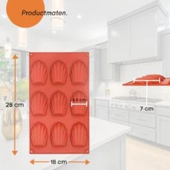 Merkloos FLOOQ - Madeleine Bakvorm - BPA Vrij - Anti-aanbaklaag - Siliconen - Roodbruin - 9 Stuks -Merkloos Winkel 1200x1200 5983