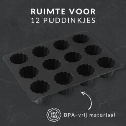 Keufens Puddingvorm - Voor 12 Puddinkjes - Pudding - Puddingvorm Siliconen - Waterbadvorm - Puddingvormpjes - Pudding Vorm -Merkloos Winkel 1200x1200 5990