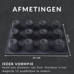 Keufens Puddingvorm - Voor 12 Puddinkjes - Pudding - Puddingvorm Siliconen - Waterbadvorm - Puddingvormpjes - Pudding Vorm -Merkloos Winkel 1200x1200 5993
