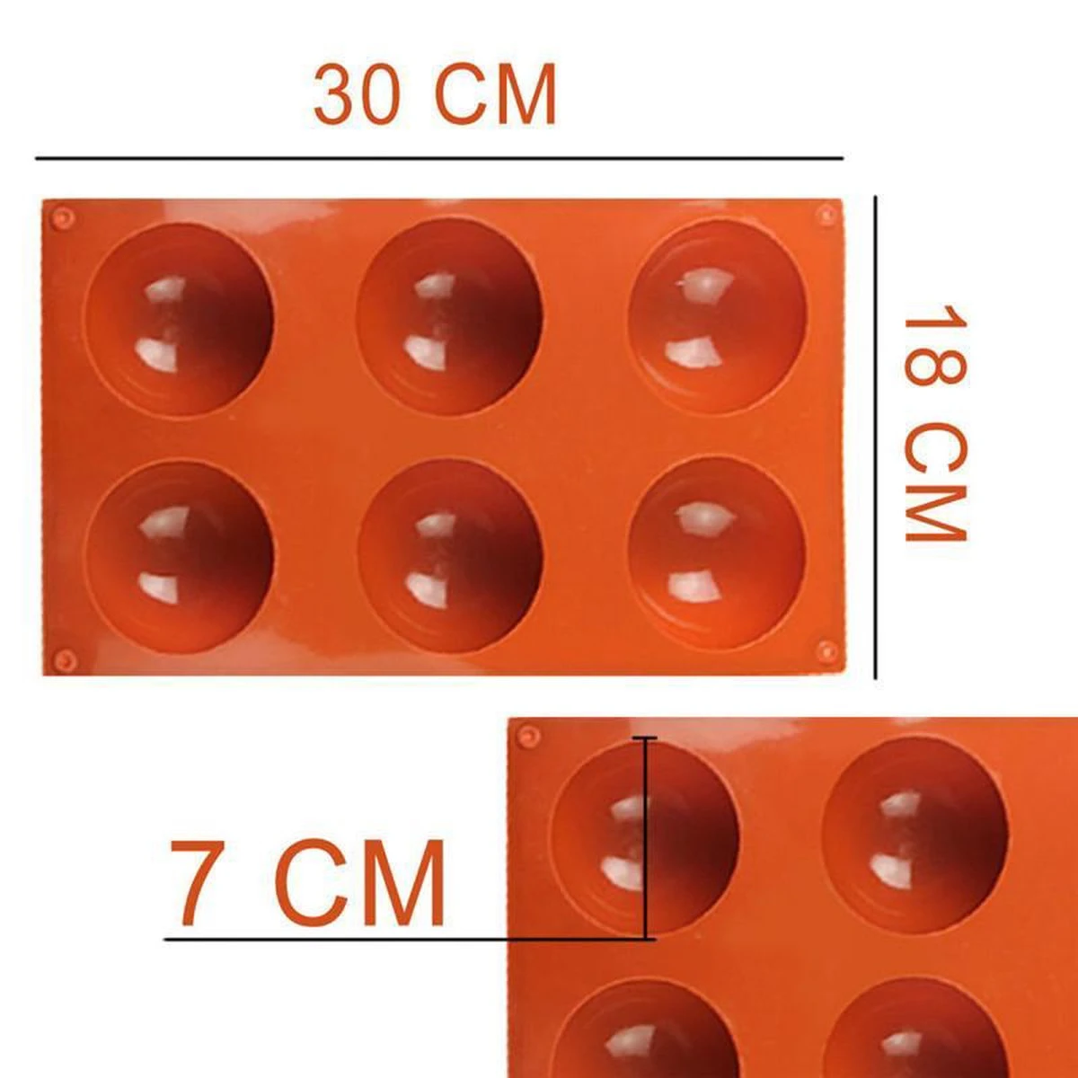 Kitchen Princess - Siliconen Bakvorm Halve Bollen - Halfrond Rond - 6 Stuks 3 Kitchen Princess - Siliconen Bakvorm Halve Bollen - Halfrond Rond - 6 Stuks - Afbeelding 3