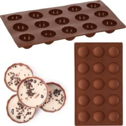 Springos Siliconen Bakvormen - Bakvorm - Koekjes Vormen - 15 Holtes - Bruin -Merkloos Winkel 1200x1200 6085