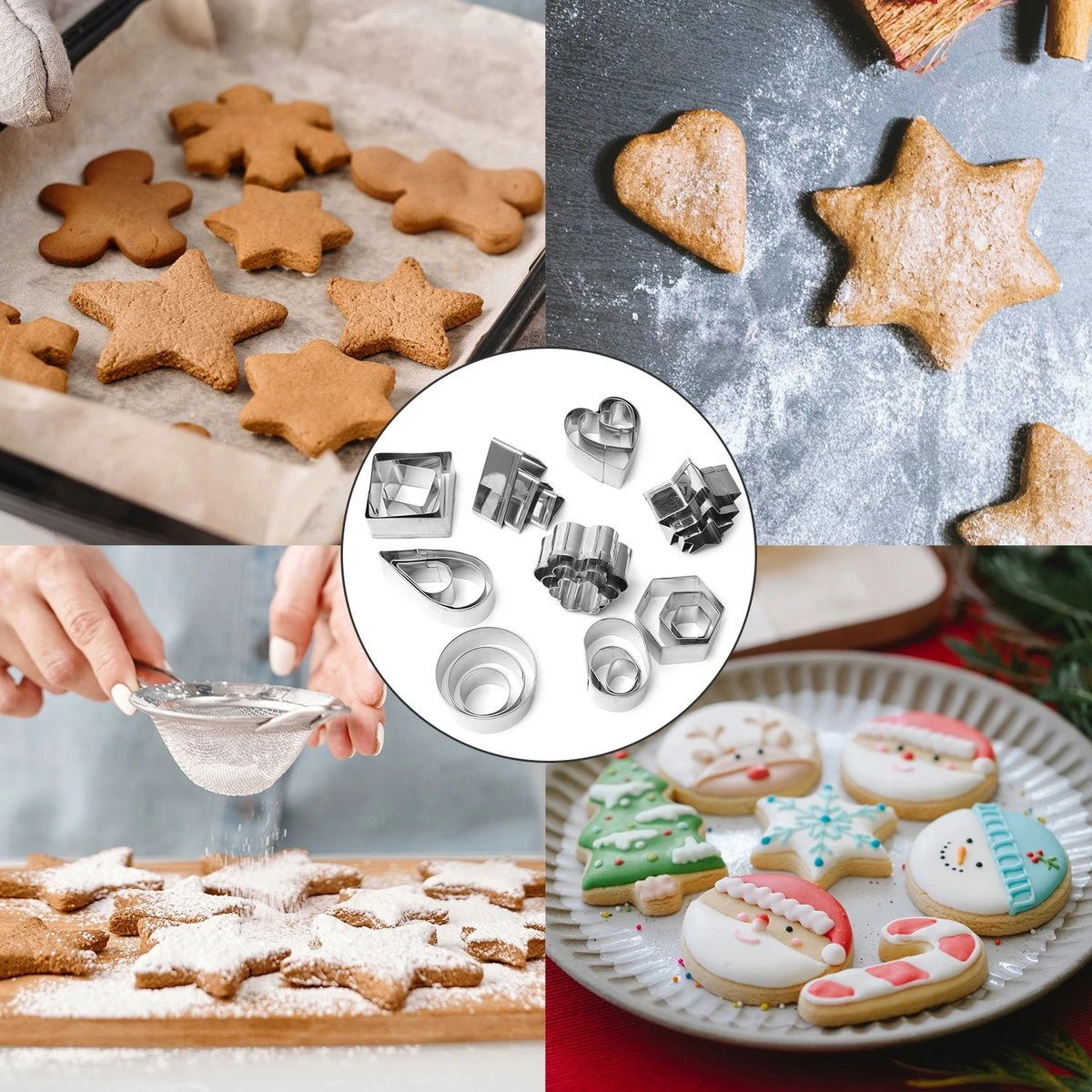 30 Mini Uitsteekvormen In Blik - Set Van 10 Vormpjes In 3 Formaten - Mal Voor Fondant, Koekjesdeeg, Voedsel 2 30 Mini Uitsteekvormen In Blik - Set Van 10 Vormpjes In 3 Formaten - Mal Voor Fondant, Koekjesdeeg, Voedsel - Afbeelding 2