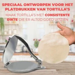 Southland Tortilla Pers - Ø20CM - Incl. E-book + 10 Persvellen - Tortillapers - Roti Maker - Tortilla Press - Taco - Raviolimaker -Merkloos Winkel 1200x1200 6154