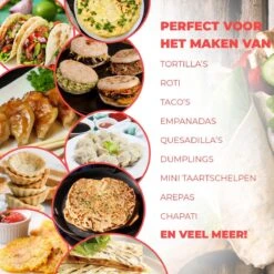 Southland Tortilla Pers - Ø20CM - Incl. E-book + 10 Persvellen - Tortillapers - Roti Maker - Tortilla Press - Taco - Raviolimaker -Merkloos Winkel 1200x1200 6155