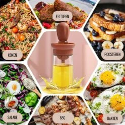 Janse - Olie Dispenser - Oliefles - Olijfolie Fles Met Siliconen Opzetborstel - Oliedispenser - Bbq Accessoires - Bakkwast - Bakken - Cooking Oil Dispenser - Terracotta -Merkloos Winkel 1200x1200 6230