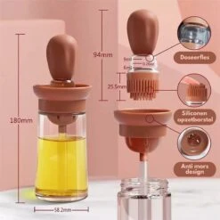 Janse - Olie Dispenser - Oliefles - Olijfolie Fles Met Siliconen Opzetborstel - Oliedispenser - Bbq Accessoires - Bakkwast - Bakken - Cooking Oil Dispenser - Terracotta -Merkloos Winkel 1200x1200 6231