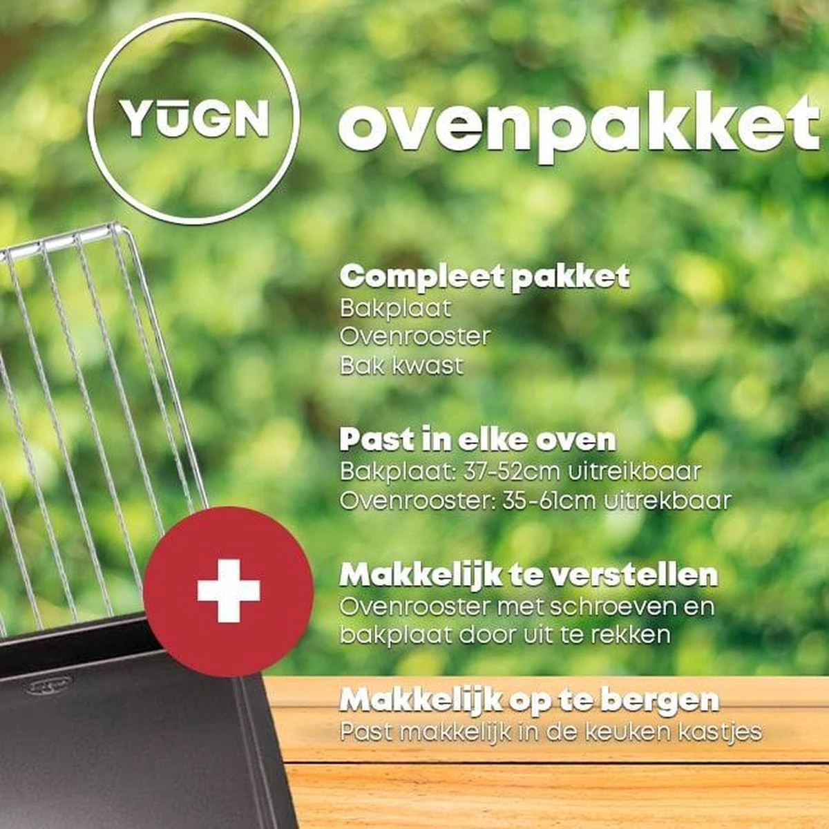 YUGN Oven Pakket – Universeel Rooster En Bakplaat Enorm Verstelbaar – Recept Voor Maken Van Heerlijke Gerechten - Met Gratis E-Book En Bakkwast -3 X 33 X 37-52 Cm 10 YUGN Oven Pakket – Universeel Rooster En Bakplaat Enorm Verstelbaar – Recept Voor Maken Van Heerlijke Gerechten - Met Gratis E-Book En Bakkwast -3 X 33 X 37-52 Cm - Afbeelding 10