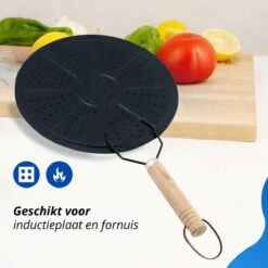 Vlamverdeler - Sudderplaat - Inductie Plaat - Warmteverspreider - Metaal - Voor Gas En Elektrisch - Zwart - 22 Cm -Merkloos Winkel 1200x1200 6296