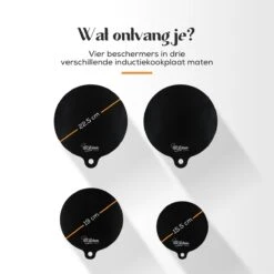 KitchenLove Inductie Beschermer Mat - 4 Stuks - Afdekplaat Matjes Rond - Panbeschermers - Siliconen - Zwart -Merkloos Winkel 1200x1200 6312
