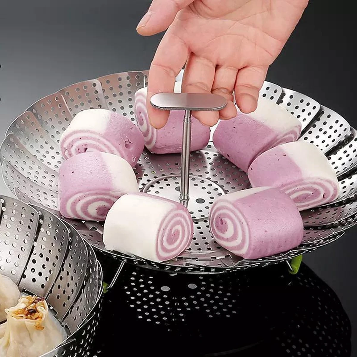 RVS Stoomrek- Stoommand Pan- Groentenstomer - Verstelbaar - Stoominzet - Stoombloem- Steamer Basket- Voor Groenten/vegetables 10 RVS Stoomrek- Stoommand Pan- Groentenstomer - Verstelbaar - Stoominzet - Stoombloem- Steamer Basket- Voor Groenten/vegetables - Afbeelding 10