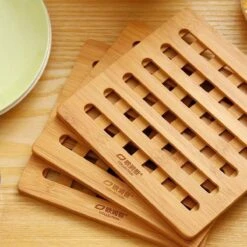 Panonderzetter - Bamboe - 3 Stuks - Vierkant