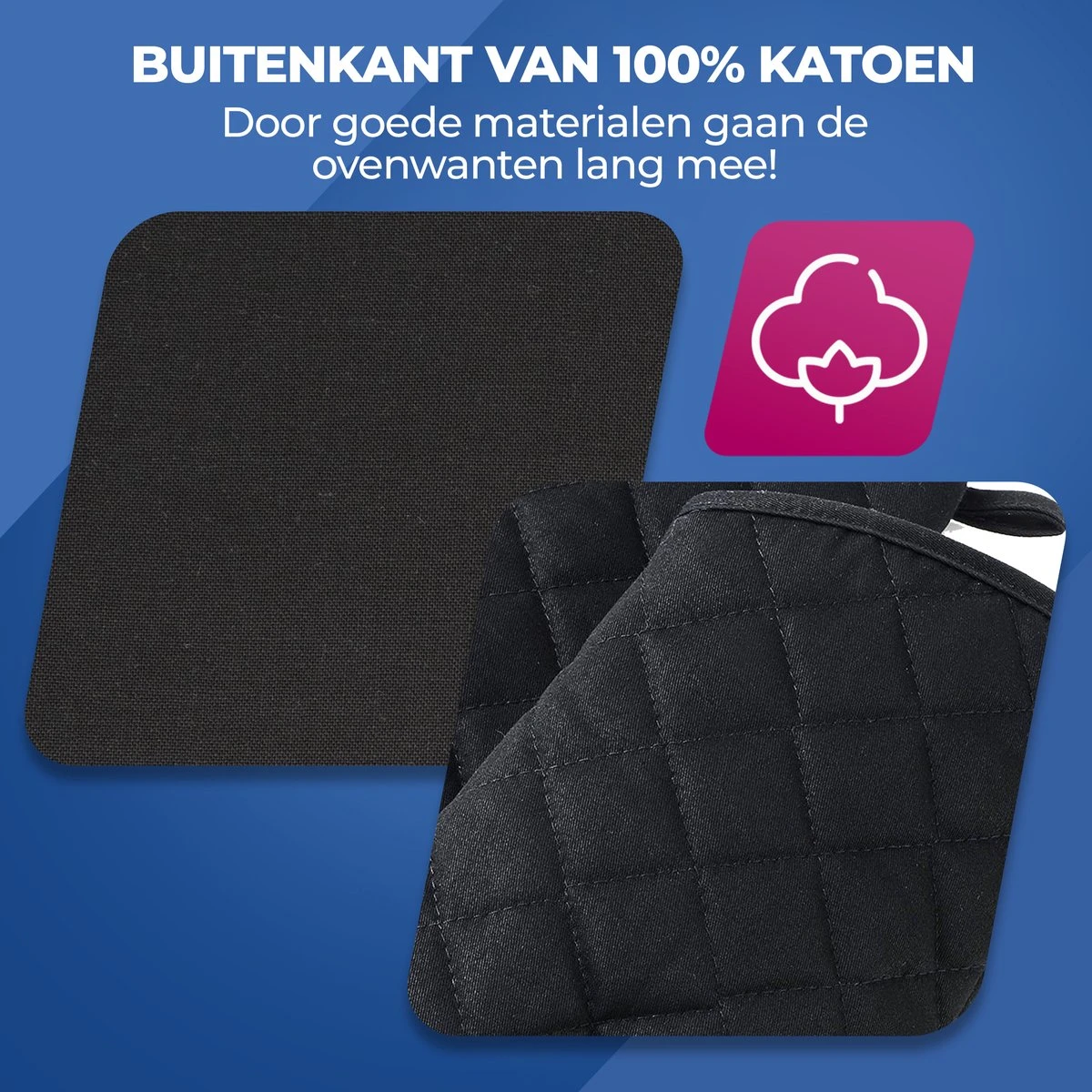 Roegaarden Ovenwanten - 100% Katoen - Hittebestendig - 2 Stuks 5 Roegaarden Ovenwanten - 100% Katoen - Hittebestendig - 2 Stuks - Afbeelding 5