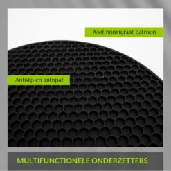1FORME Pannenonderzetter Hittebestendig Tot 230° - EXCLUSIEF VERPAKT - 4 Stuks PREMIUM SILICONEN Zwart -Merkloos Winkel 1200x1200 6437