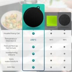 Inductie Beschermer - 4 Stuks Zwart - Anti Slip Mat - Siliconen Mat - Inductiebeschermer - Pannen Onderzetter - Afdek Voor Kookplaat -Merkloos Winkel 1200x1200 6549