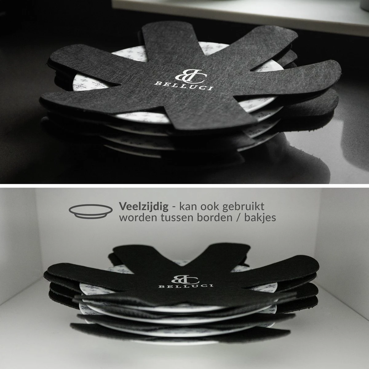 Belluci 6 Stuks Pannenbeschermer Zwart Met Anti Slip - Pannenonderzetter Hittebestendig - Pannen Beschermers Tussenlegger - Onderzetters - Ø38cm 6 Belluci 6 Stuks Pannenbeschermer Zwart Met Anti Slip - Pannenonderzetter Hittebestendig - Pannen Beschermers Tussenlegger - Onderzetters - Ø38cm - Afbeelding 6