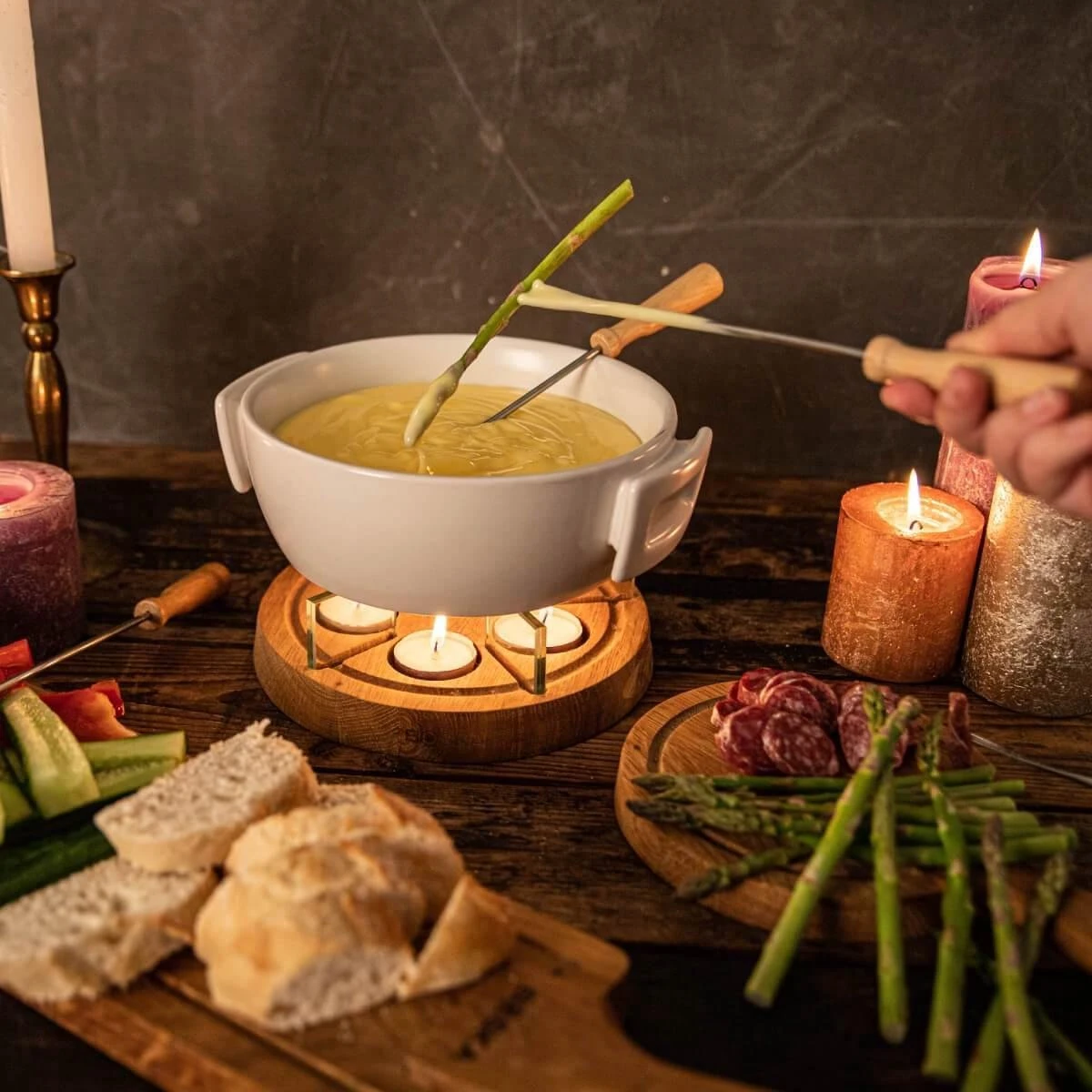 Boska Candlelight Fondue Twinkle - Voor 1.200 Gram Kaasfondue - 1,6 Liter 12 Boska Candlelight Fondue Twinkle - Voor 1.200 Gram Kaasfondue - 1,6 Liter - Afbeelding 12