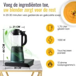 HOMBLE Soepmaker - Krachtige Blender - Blender Met Warmtefunctie - Smoothie Maker - 1000 Watt - 1,75 Liter -Merkloos Winkel 1200x1200 6602
