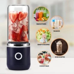 Blend In - Blender To Go - Smoothie Maker - Oplaadbare Mini Blender - Smoothies & Shakes - Draadloos & Draagbaar - Fruit Mixer - USB Oplaadbaar - 350ML - Navy Blauw -Merkloos Winkel 1200x1200 6650