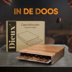 Dieux - Capsulehouder - 42 Capsules - Acacia Hout - Capsulehouder Nespresso - Luxe Kwaliteit - Nespresso - Cuphouder - Nespresso Cups - Cuphouder - Keuken - Koffie Apparaat - Pasen -Merkloos Winkel 1200x1200 6656