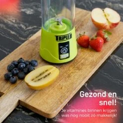 Triple J® Blender To Go - Draagbare Blender - Smoothie Beker - Mini Blender - USB Oplaadbaar - 380ml – Groen -Merkloos Winkel 1200x1200 6684