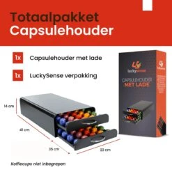 Capsulehouder Met Lade Nespresso - Cups Houder Voor 100 Koffie Capsules - Capsulehouders - RVS - Zwart -Merkloos Winkel 1200x1200 6719
