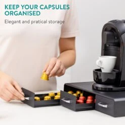 Navaris Espresso Capsulehouder Met Lades - Koffiecuphouder Met 3 Lades - Opbergbox Geschikt Voor Nespresso Cups - 48 Koffiecups - Zwart -Merkloos Winkel 1200x1200 6750