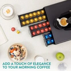 Navaris Espresso Capsulehouder Met Lades - Koffiecuphouder Met 3 Lades - Opbergbox Geschikt Voor Nespresso Cups - 48 Koffiecups - Zwart -Merkloos Winkel 1200x1200 6751