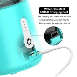 Draagbare Blender - Blender To Go - Smoothie Blender - USB Oplaadbaar -Portable Smoothie Maker - Draadloos - Compact Blender - 500 Ml - Mini Smoothie Maker - Fresh Juice Maker - Portable Blender - Blauw - Recepten Inbegrepen -Merkloos Winkel 1200x1200 6783