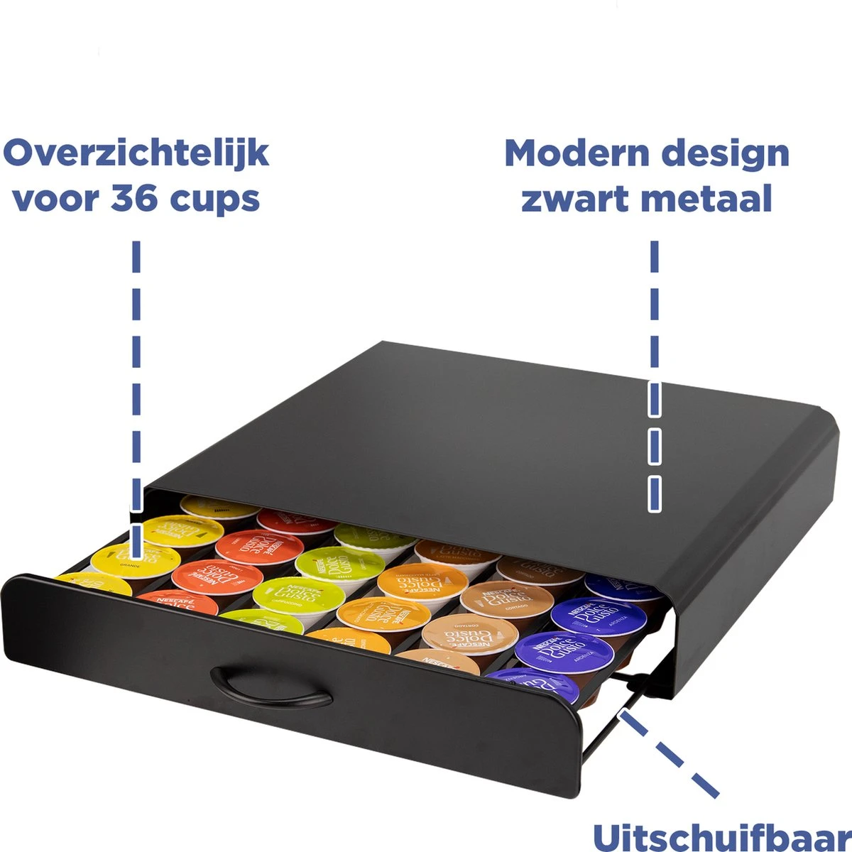 Luxe Dolce Gusto Capsule Houder - Cuphouder - 36 Stuks - Zwart 3 Luxe Dolce Gusto Capsule Houder - Cuphouder - 36 Stuks - Zwart - Afbeelding 3