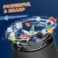 Royalty Line Smoothie Maker - Blender To Go - Smoothie Blender - Mini Blender - Portable Blender - 300 ML - Smoothies & Shakes - Draadloos & Draagbaar - USB Oplaadbaar - Blender - Grijs/Zwart -Merkloos Winkel 1200x1200 6789