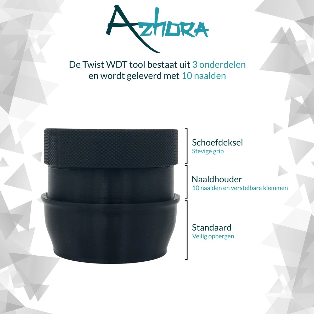Azhora Twist WDT Tool Met 10 Naalden - Weiss Distribution Technique - Espresso Distributie Tool - Koffie Verdeler 7 Azhora Twist WDT Tool Met 10 Naalden - Weiss Distribution Technique - Espresso Distributie Tool - Koffie Verdeler - Afbeelding 7