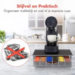 KitchenBrothers Capsulehouder - Met Lade - Dolce Gusto - 36 Cups - Zwart/Zilver -Merkloos Winkel 1200x1200 6826