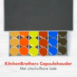 KitchenBrothers Capsulehouder - Met Lade - Dolce Gusto - 36 Cups - Zwart/Zilver -Merkloos Winkel 1200x1200 6827