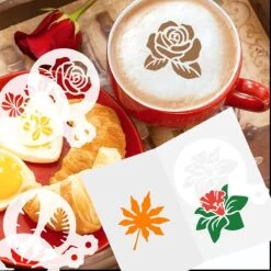 BOTC Cappuccino Sjabloon - 30 Herbruikbaar Barista Tools / Bloemen- DIY Stencil Cookie Barista Tools Voor Hot Chocolate / Cupcake / Cappuccino Decoratie - 9.7x7CM) -Merkloos Winkel 1200x1200 6833