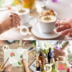 BOTC Cappuccino Sjabloon - 30 Herbruikbaar Barista Tools / Bloemen- DIY Stencil Cookie Barista Tools Voor Hot Chocolate / Cupcake / Cappuccino Decoratie - 9.7x7CM) -Merkloos Winkel 1200x1200 6835