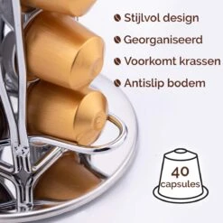 Kitch&Life Nespresso Capsulehouder - 40 Cups - Koffiecups Houder - Chrome -Merkloos Winkel 1200x1200 6879