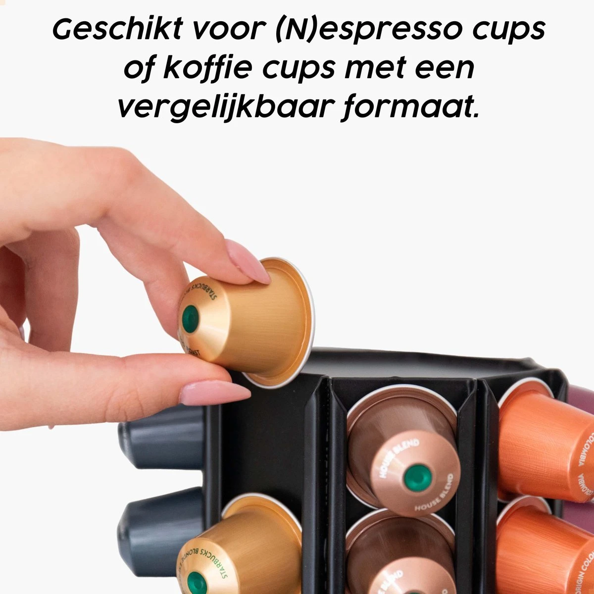 Capsulehouder Voor 80 Nespresso Koffiecups - Nespresso Cups - Koffiecups Houder - 360º Draaibaar Zwart 3 Capsulehouder Voor 80 Nespresso Koffiecups - Nespresso Cups - Koffiecups Houder - 360º Draaibaar Zwart - Afbeelding 3