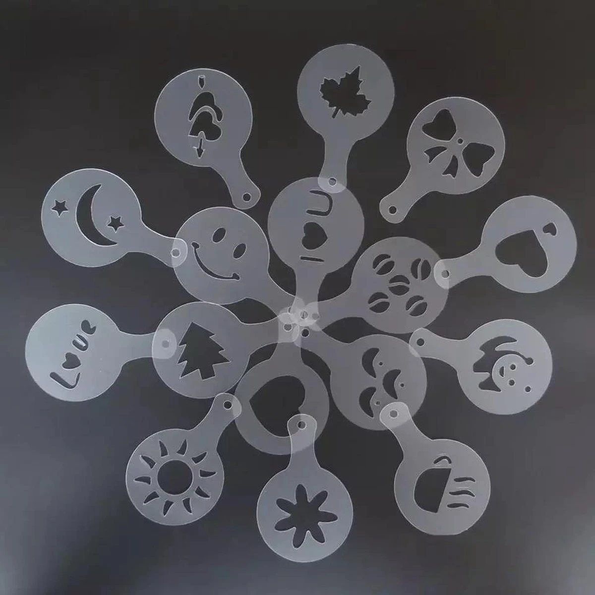 SVH Company RVS Cappuccino Set Cacao Strooier Koffie Sjablonen Barista Tools - 18 Delig 2 SVH Company RVS Cappuccino Set Cacao Strooier Koffie Sjablonen Barista Tools - 18 Delig - Afbeelding 2